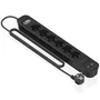Aisens Regleta con Interruptor ASPS-2A2C17-BK, 6 Tomas y 4 Puertos USB, Negro